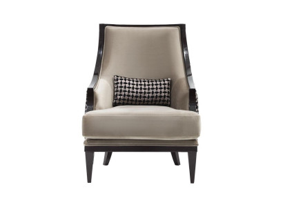 Sessel Ohrensessel Einsitzer Sitzer Stoff Grau Wohnzimmer Klassischе